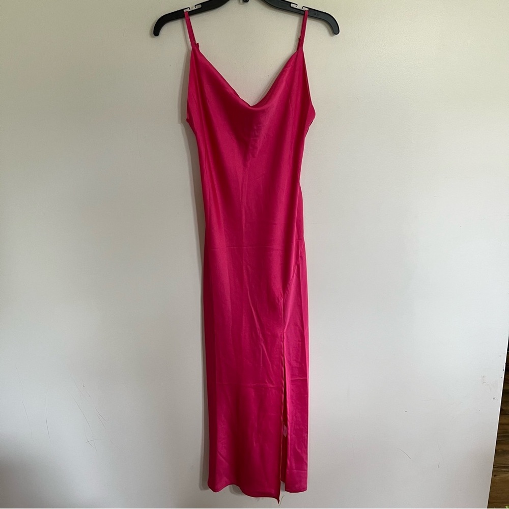 Women’s Paper‎ Heart Fuchsia Pink Slip Dress Size XS Adjustable Strap Side Slit